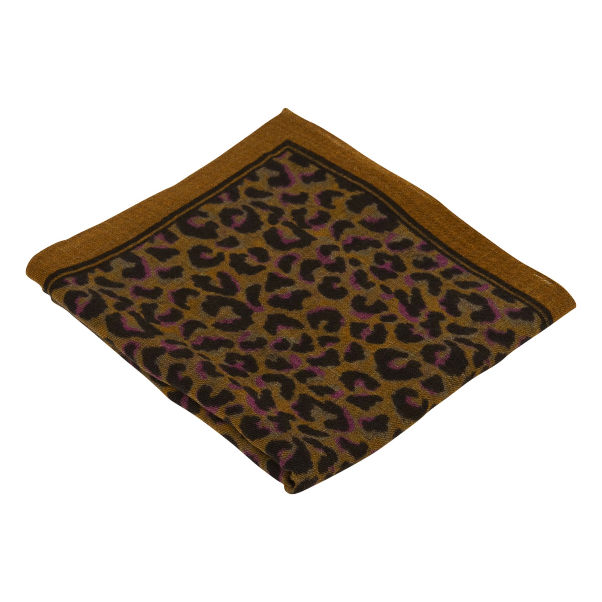 Hartford Square Leopard Schal Wolle | Tabak
