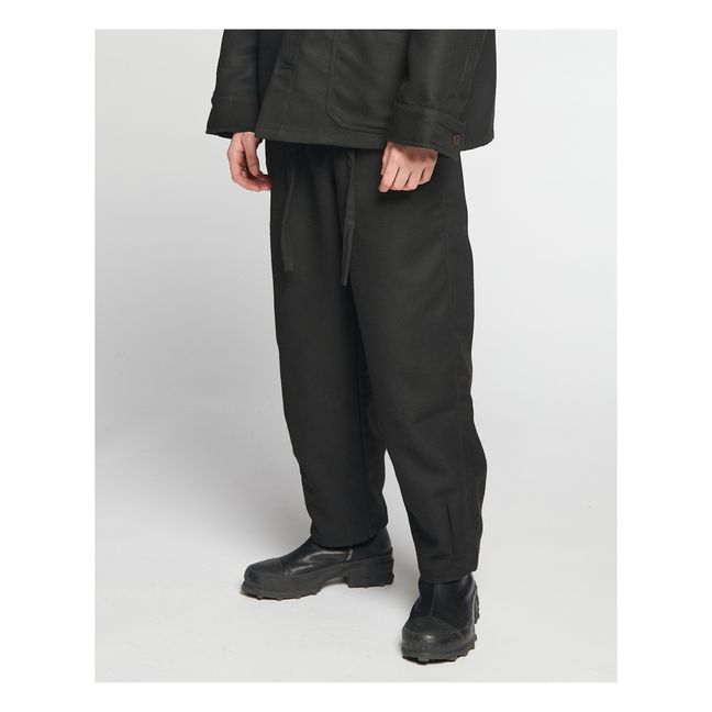 Pantalon Taille Elastiquée Pasha Laine | Noir
