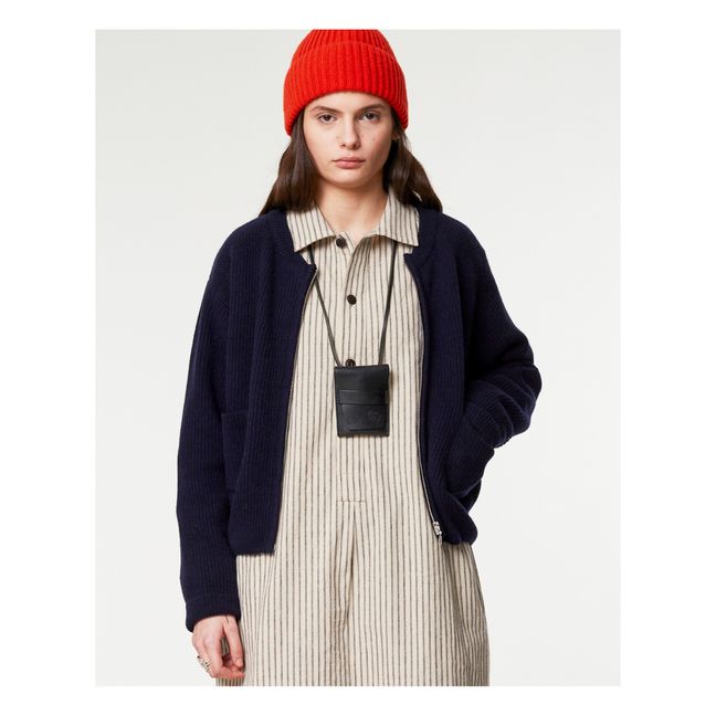 Cardigan Bomber Delta Laine | Bleu marine