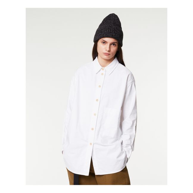 Camisa oversize Oxford de algodón orgánico | Blanco