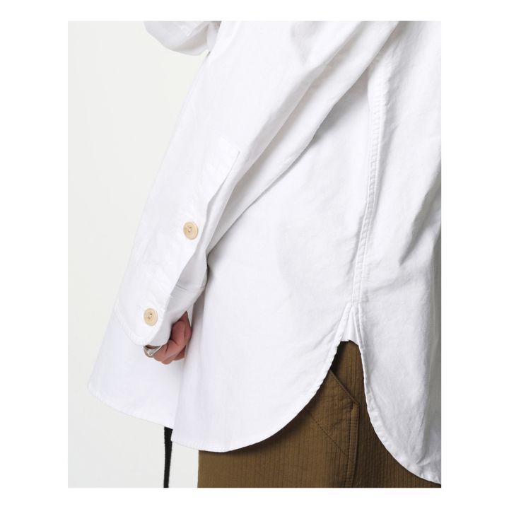 Camisa oversize Oxford de algodón orgánico | Blanco- Imagen del producto n°3
