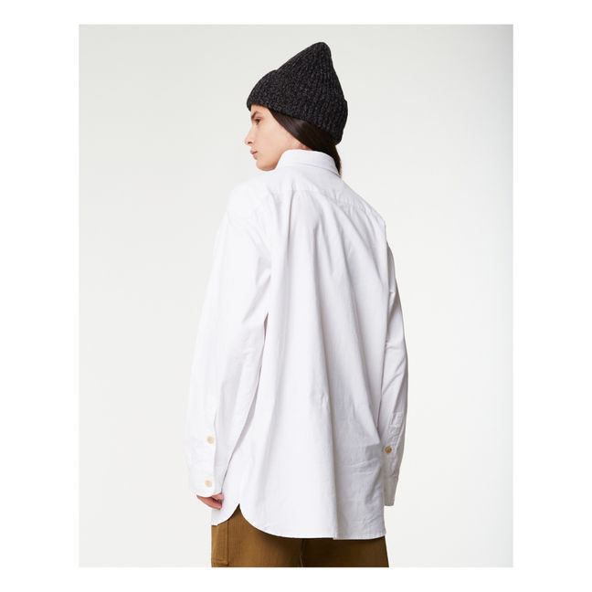 Camisa oversize Oxford de algodón orgánico | Blanco