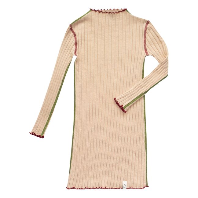 Austen Ribbed Organic Cotton Dress | Beige