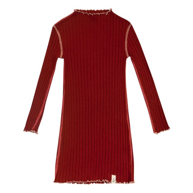 Austen Ribbed Organic Cotton Dress | Burgundy