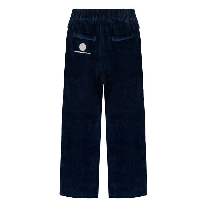 We Are Kids - Organic cotton velour trousers Olive - Navy blue