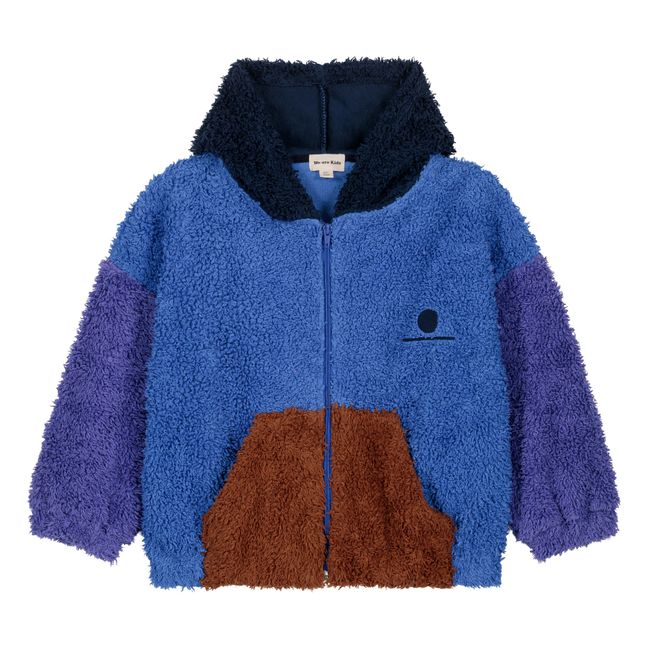 Veste Capuche Façon Fourrure Coton Bio Hadrien | Bleu