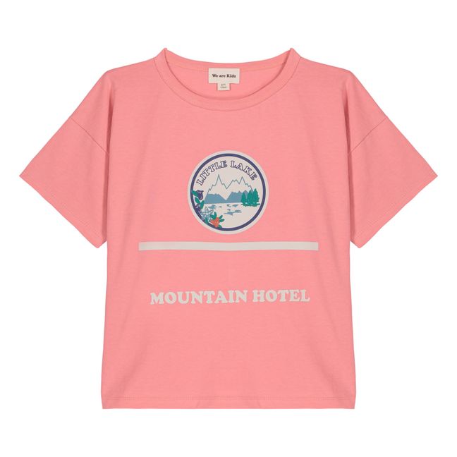 Camiseta de algodón ecológico Mountain Hotel Dylan | Rosa