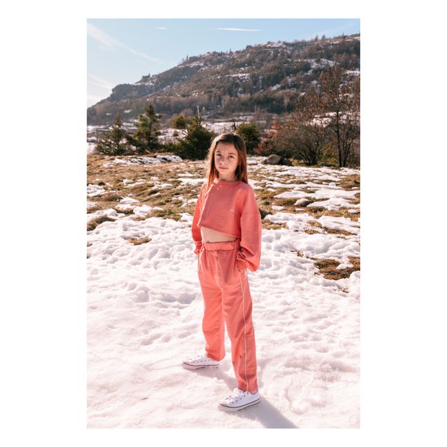 Olive Organic Cotton Fleece Trousers | Pink