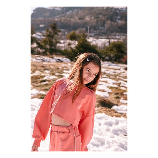 Olive Organic Cotton Fleece Trousers | Pink