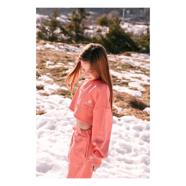 Olive Organic Cotton Fleece Trousers | Pink