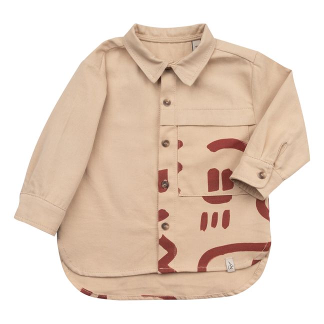 Chemise Coton Bio Graphique Zene | Beige