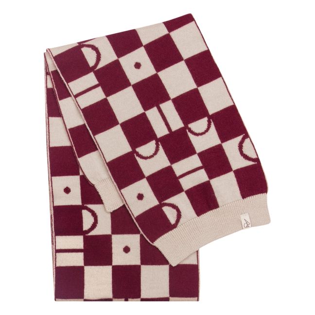 Jude Merino plaid scarf | Burgundy