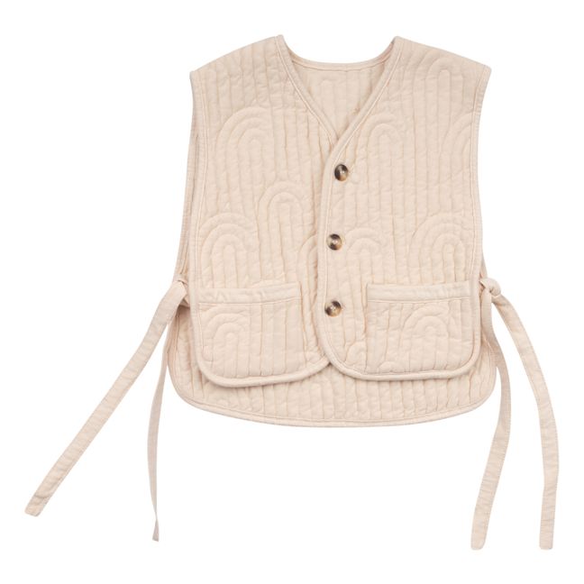 Angus Organic Cotton Quilted Sleeveless Jacket | Ecru