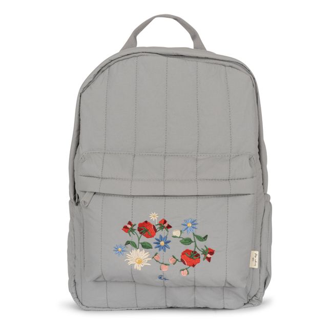 Sac à Dos Matelassé Fleurs Juno | Gris