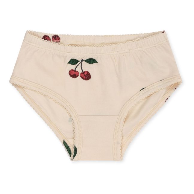 Lot 2 Culottes Coton Bio Cerises | Beige
