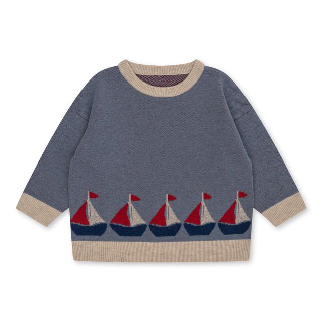 Pull Coton Bio Bateax Lapis | Bleu