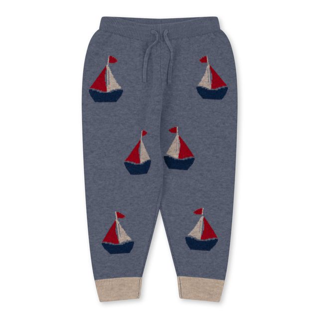 Lapis Organic Cotton Boat Knit Joggers | Blu