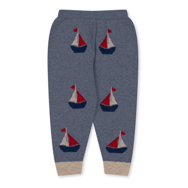 Lapis Organic Cotton Boat Knit Joggers | Blu
