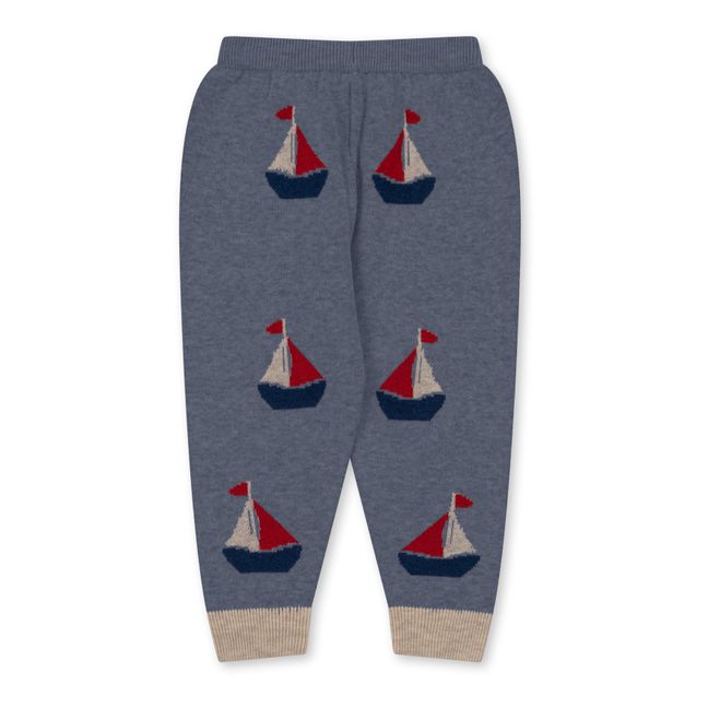Jogger Tricot Coton Bio Bateaux Lapis | Bleu