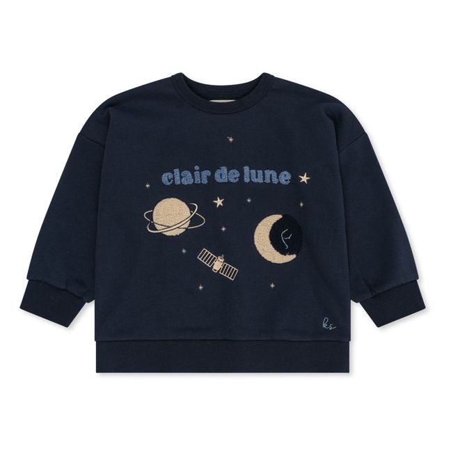 Lou Organic Cotton and Recycled Fibre Planet Sweatshirt | Navy blue