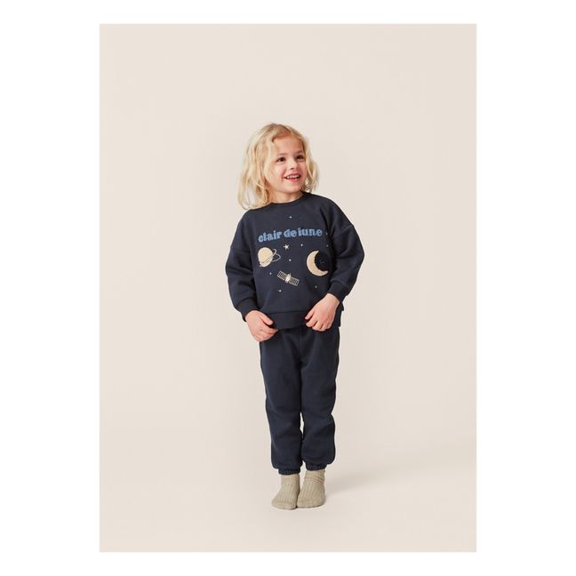 Lou Organic Cotton and Recycled Fibre Planet Sweatshirt | Navy blue