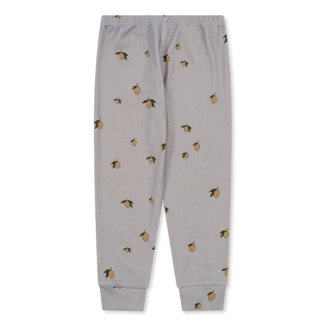 Pyjama aus Bio-Baumwolle Zitronen Sleepy | Grau