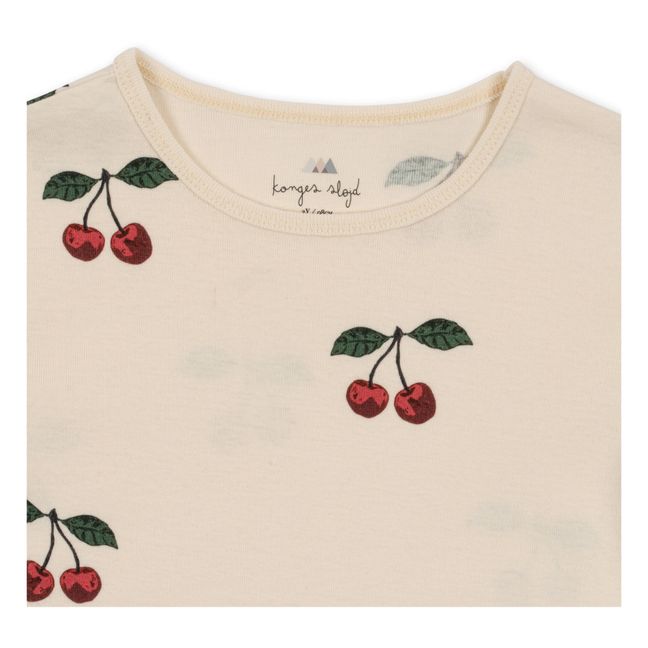 Sleepy Organic Cotton Cherry Pyjamas | Ecru