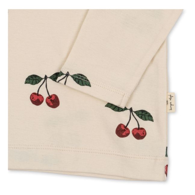 Sleepy Organic Cotton Cherry Pyjamas | Ecru