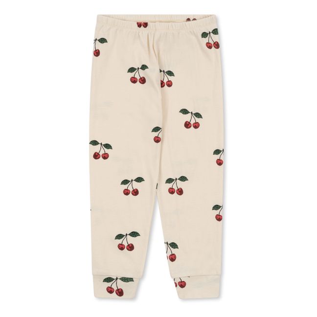 Sleepy Organic Cotton Cherry Pyjamas | Ecru