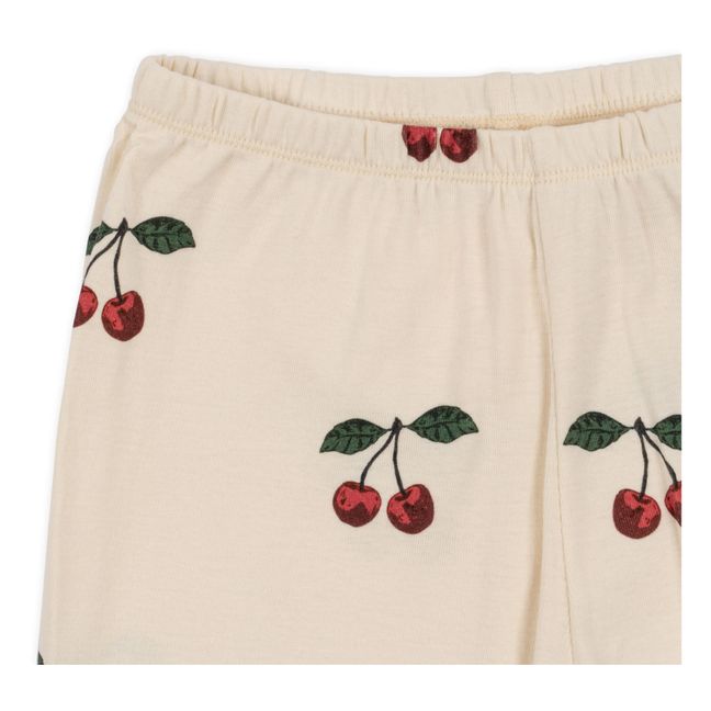 Sleepy Organic Cotton Cherry Pyjamas | Ecru