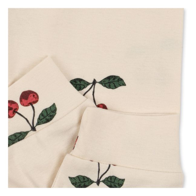 Pyjama Coton Bio Cerises Sleepy | Ecru