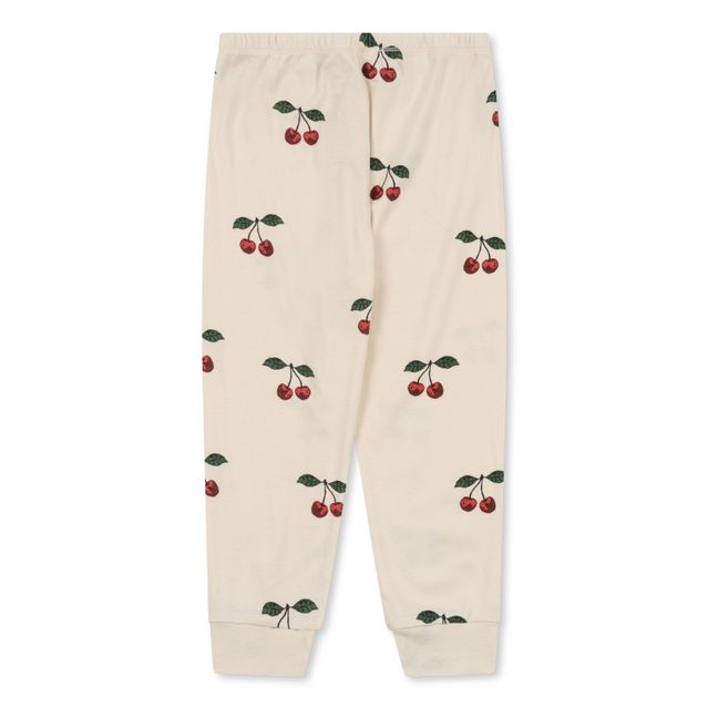Pyjama aus Bio-Baumwolle Kirschen Sleepy | Seidenfarben
