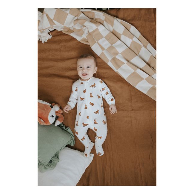 Pyjama Une Pièce Coton Bio Renard | Weiß