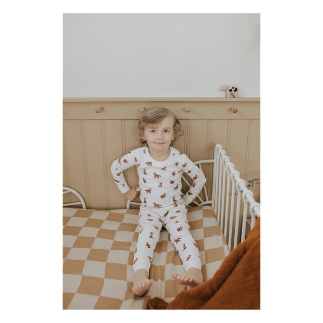 Organic cotton fox pyjamas | Beige