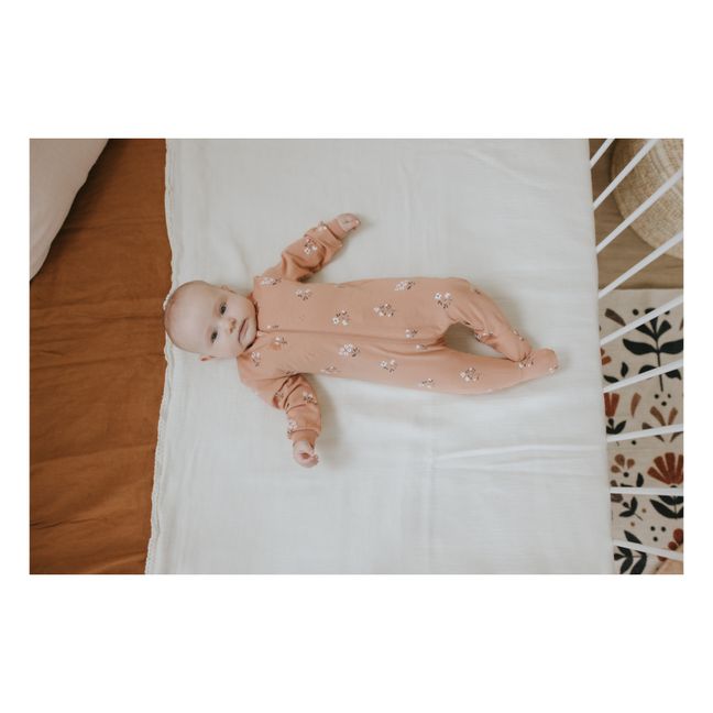 Pyjama Une Pièce Coton Bio Fleur | Vieux Rose