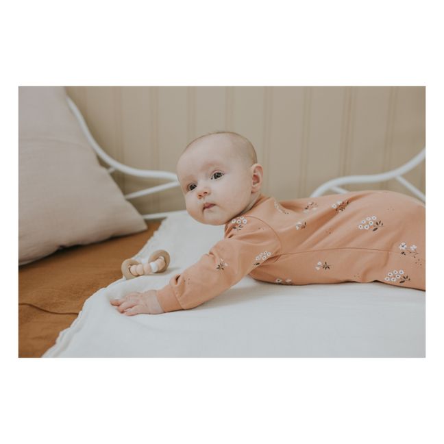 Pyjama Une Pièce Coton Bio Fleur | Rosa antico