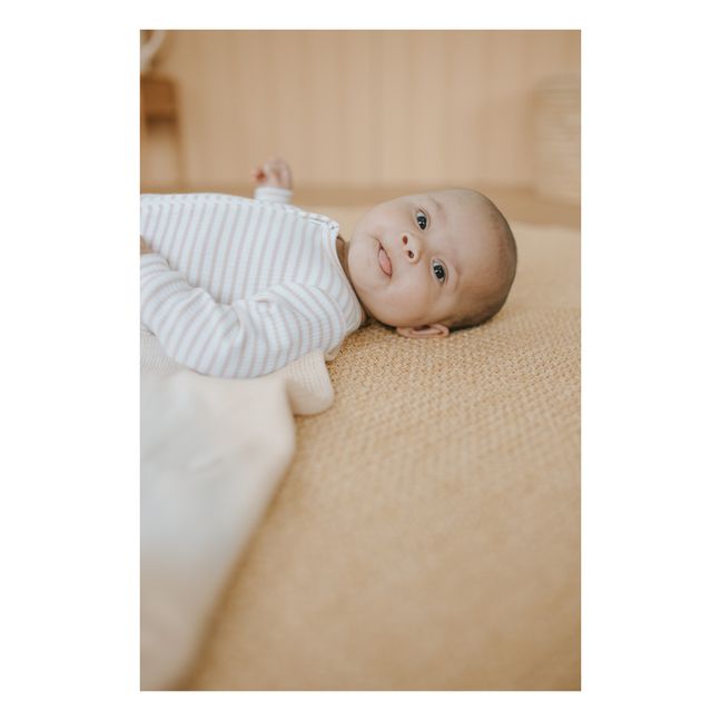 Pyjama Une Pièce Rib Rayé | Rose pâle
