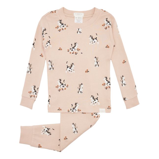 Organic cotton kitten pyjamas | Pale pink