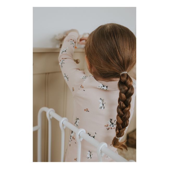 Pyjama Coton Bio Chaton | Rose pâle