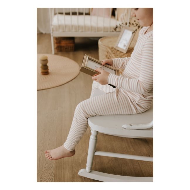 Pyjama Rib Rayé | Rose pâle