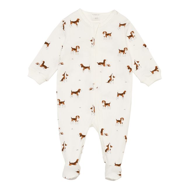 Pyjama Une Pièce Coton Bio Beagle | Blanc
