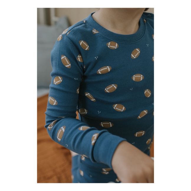 Pyjama Coton Bio Football | Blu marino