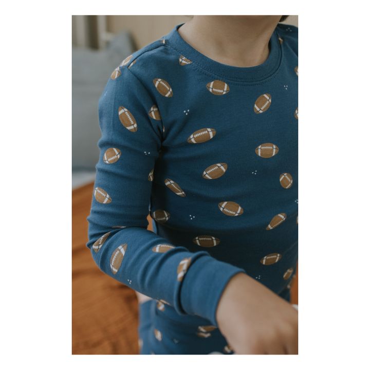 Pigiama da calcio in cotone biologico | Blu marino- Immagine del prodotto n°2