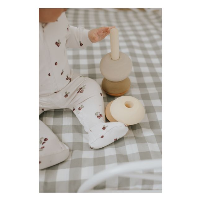 Pyjama Une Pièce Coton Bio Cranberry | Crème