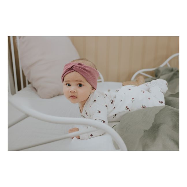 Pyjama Une Pièce Coton Bio Cranberry | Crème