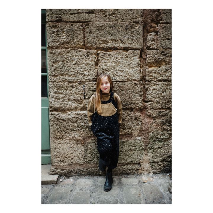 Ida Dotted Corduroy Dungarees | Black- Product image n°1