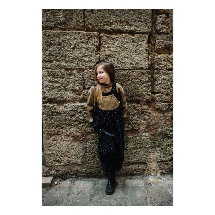 Ida Dotted Corduroy Dungarees | Black- Product image n°3
