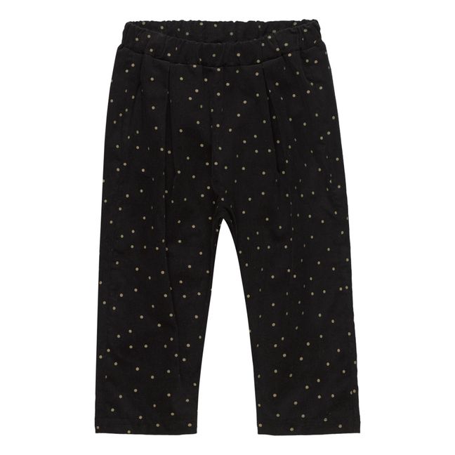 Adam Velvet Pants with Polka Dots | Black