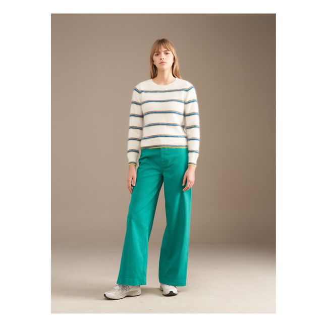 Maglione a righe d'angora Dattor - Collezione Donna | Ecru