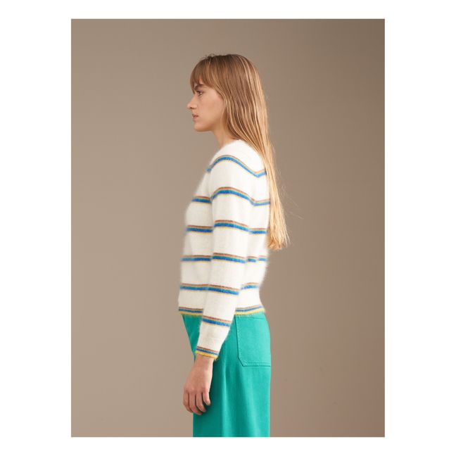 Maglione a righe d'angora Dattor - Collezione Donna | Ecru